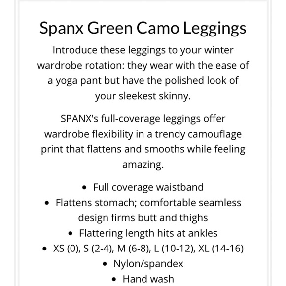 SPANX Green Camo Look At Me Now Seamless Leggings Size L - Picture 12 of 12